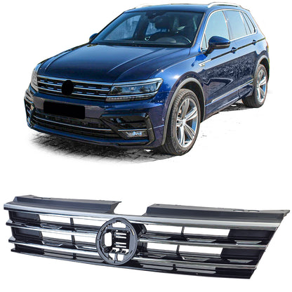 ⭐Black Grille with Chrome Stripes for VW Tiguan II 2016-2020⭐