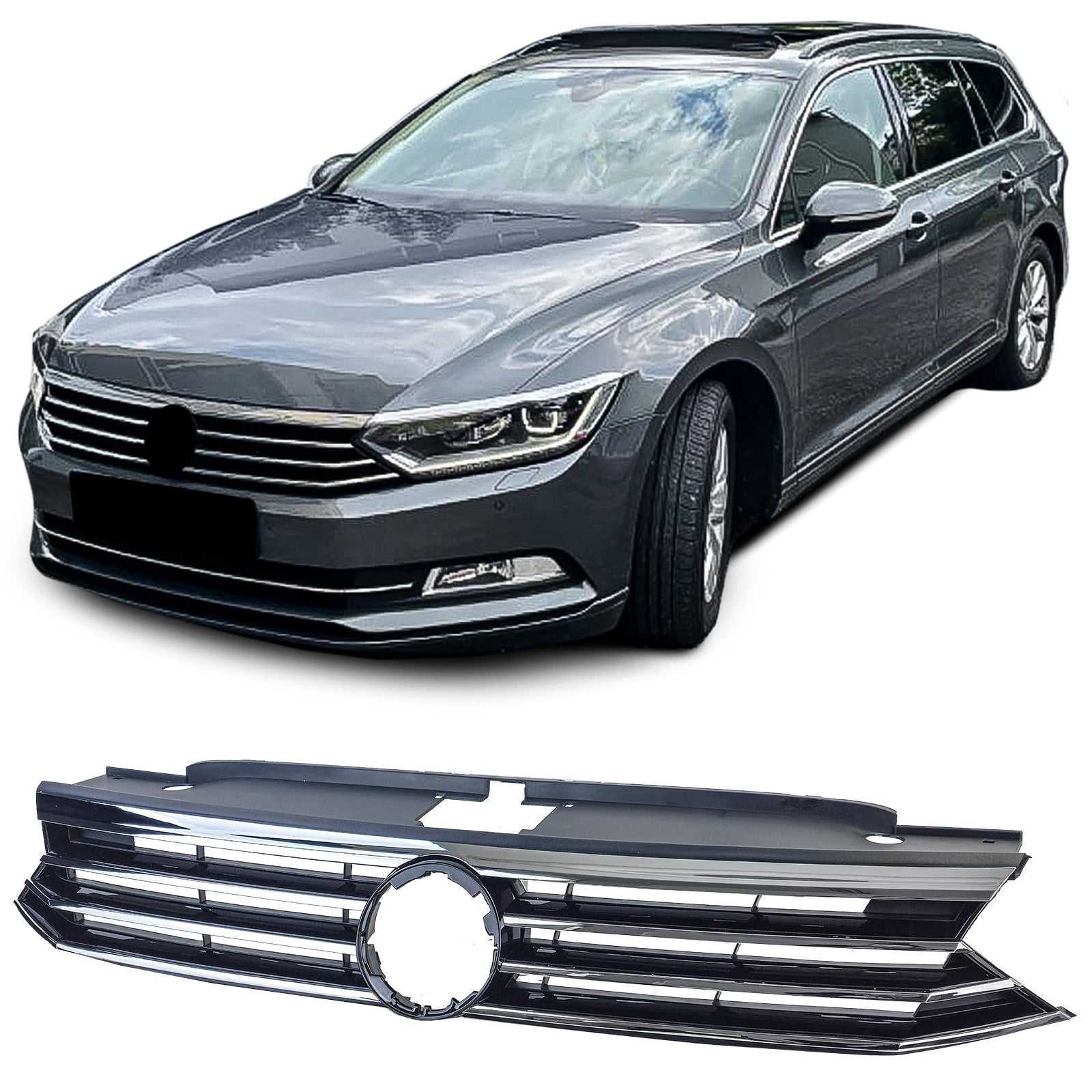 VW PASSAT 3C B6 2005-2010 GRIGLIA ANTERIORE CROMATA CON FORI PDC MASCH – RICAMBI VW PASSAT 3C B6 2005-2010 GRIGLIA ANTERIORE CROMATA CON FORI PDC MASCH – RICAMBI
