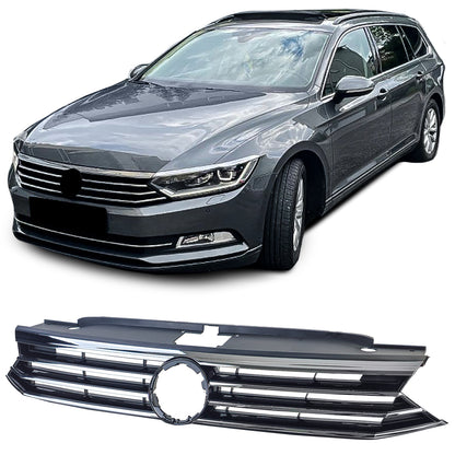 ⭐Black Grille with Chrome Stripes for VW Passat B8 3G Pre-Facelift 2014-2019⭐ 