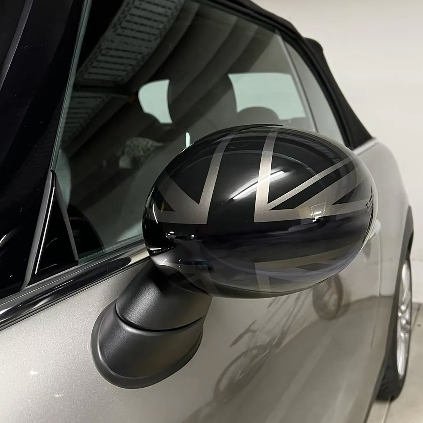 💎Union Jack Black Mirror Caps Fits Mini F54 F55 F56 F57 13-18💎