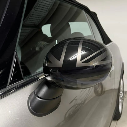 💎Union Jack Black Mirror Caps Fits Mini F54 F55 F56 F57 13-18💎