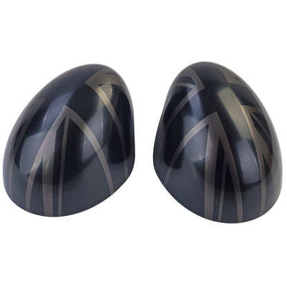 💎Union Jack Black Mirror Caps Fits Mini F54 F55 F56 F57 13-18💎