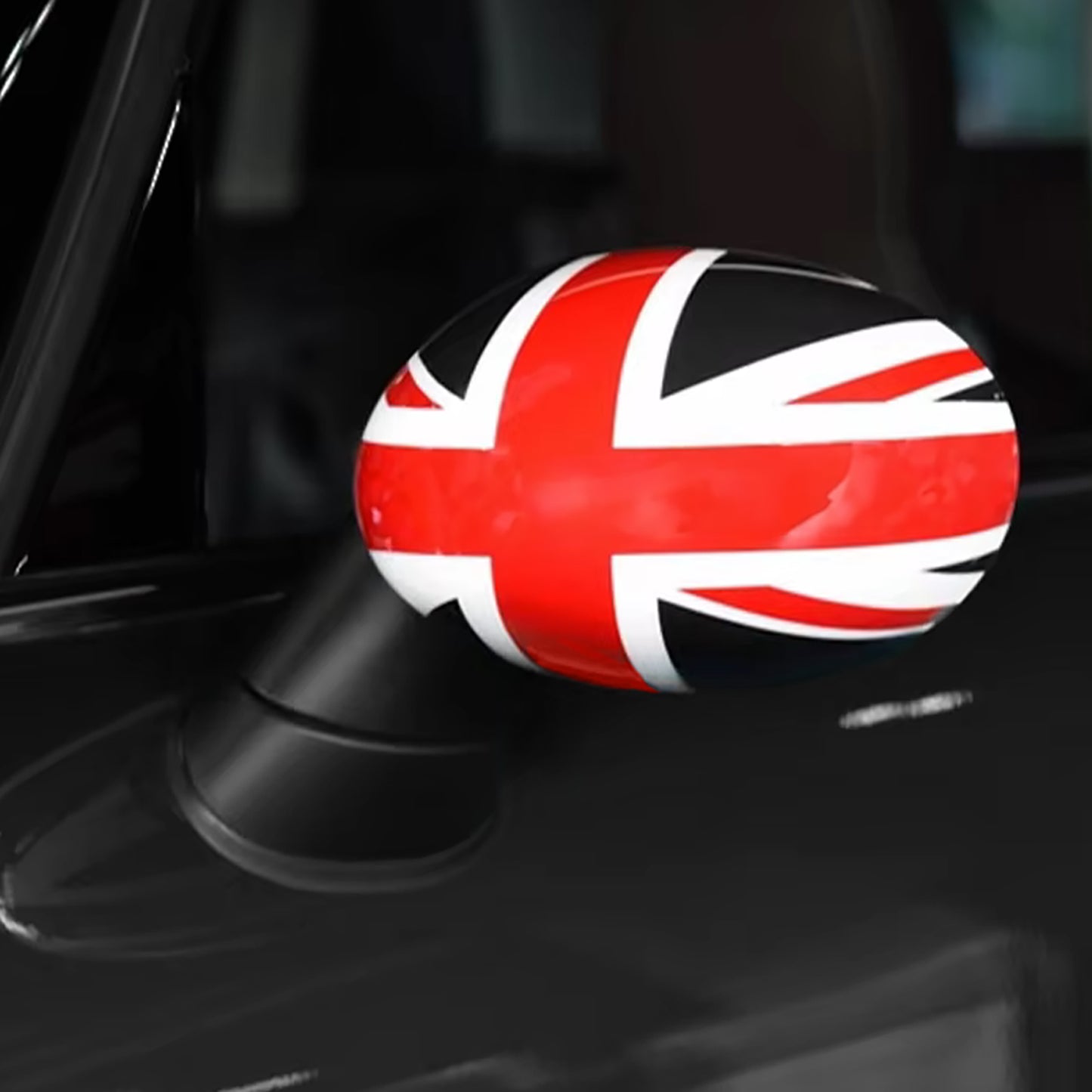 Union Jack Mirror Caps Black Red Suitable for Mini F54 F55 F56 F57 13-18