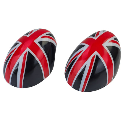 Union Jack Mirror Caps Black Red Suitable for Mini F54 F55 F56 F57 13-18