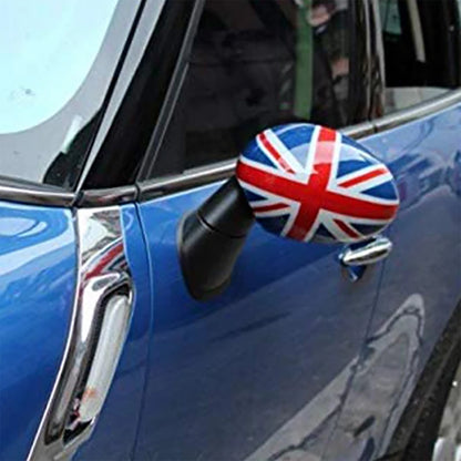 Union Jack Mirror Caps Blue White Red Suitable for Mini F54 F55 F56 F57 13-18
