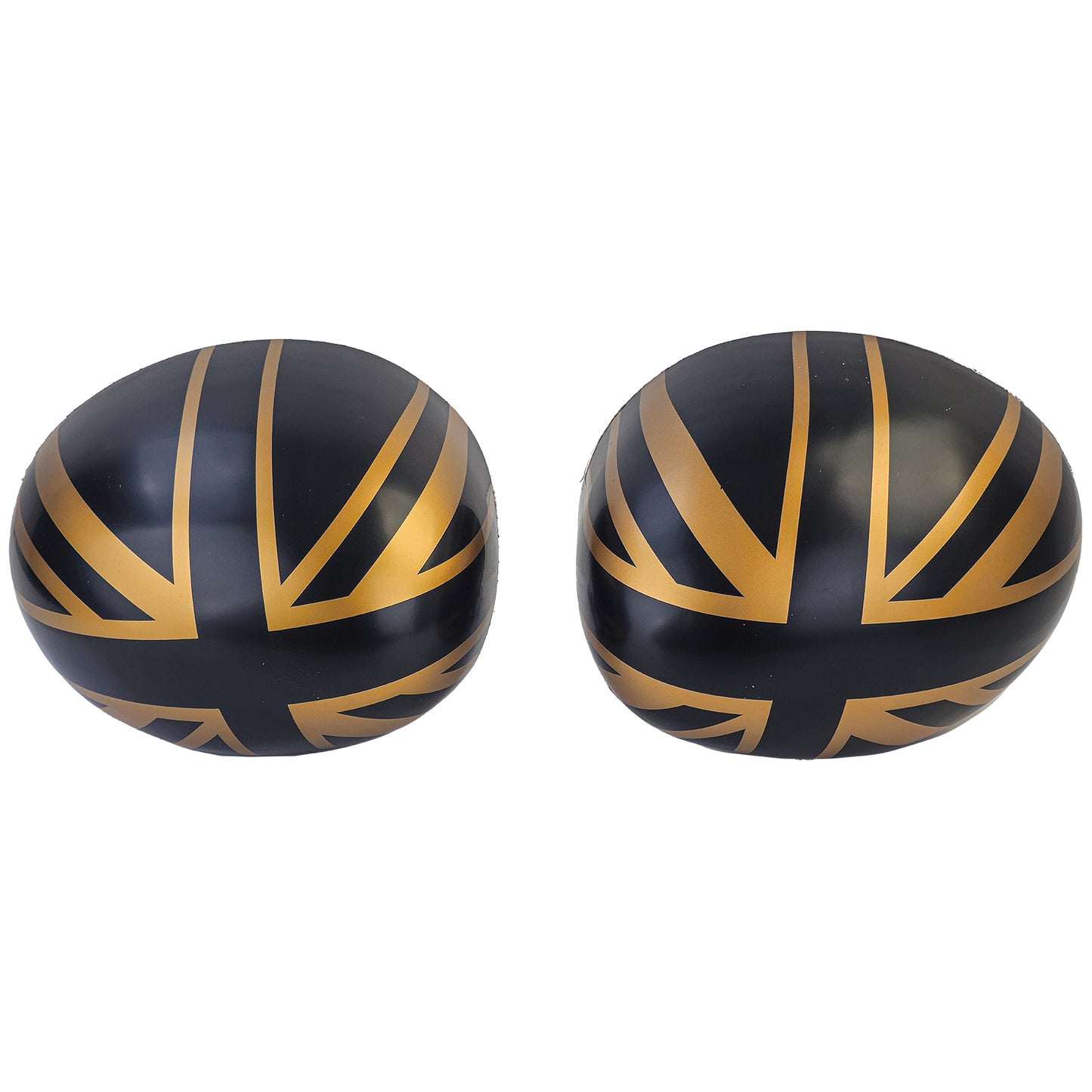 Union Jack Black Gold Mirror Caps Fits Mini F54 F55 F56 F57 13-18