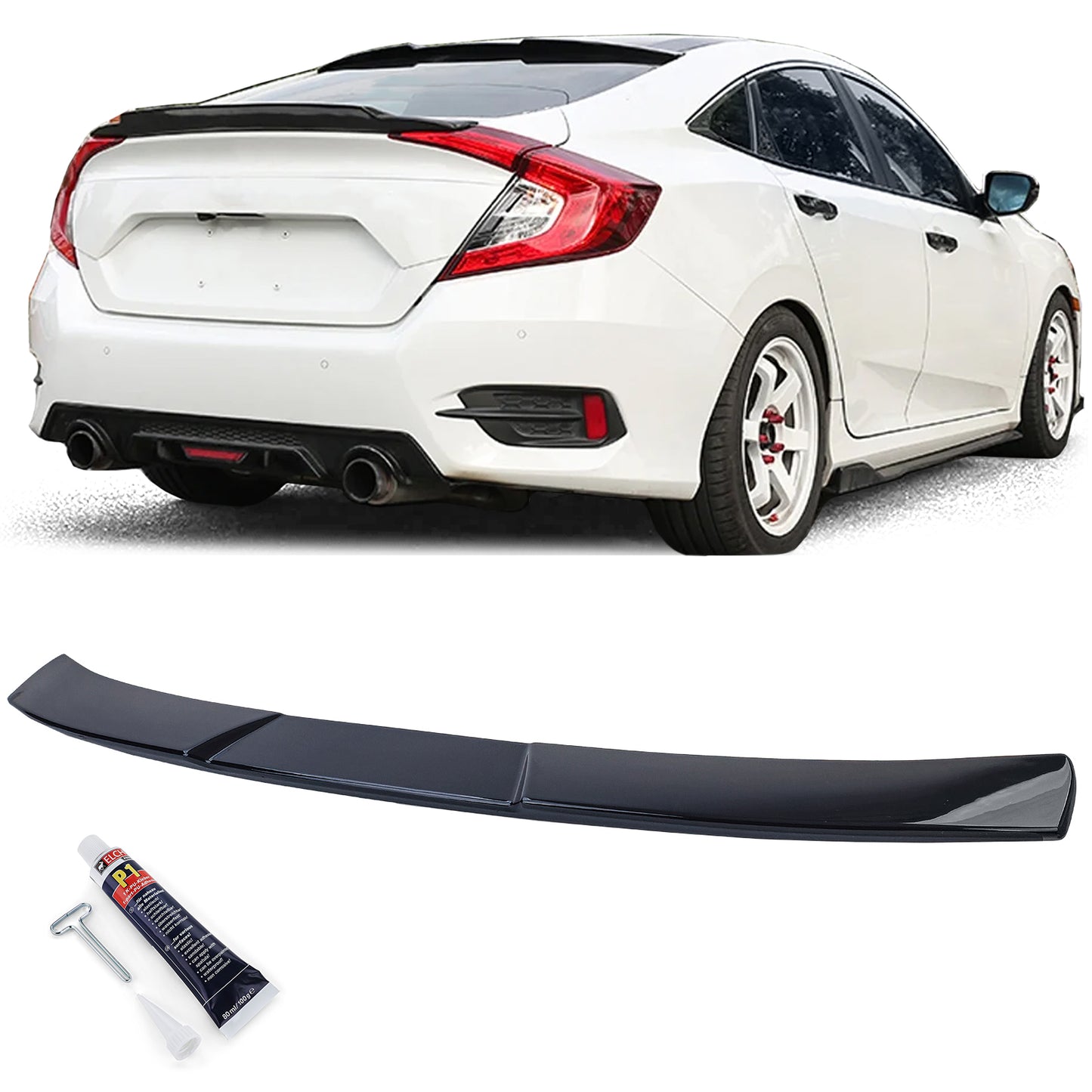 ✨Spoiler da tetto Sport RS nero lucido per Honda Civic 2016-2020✨