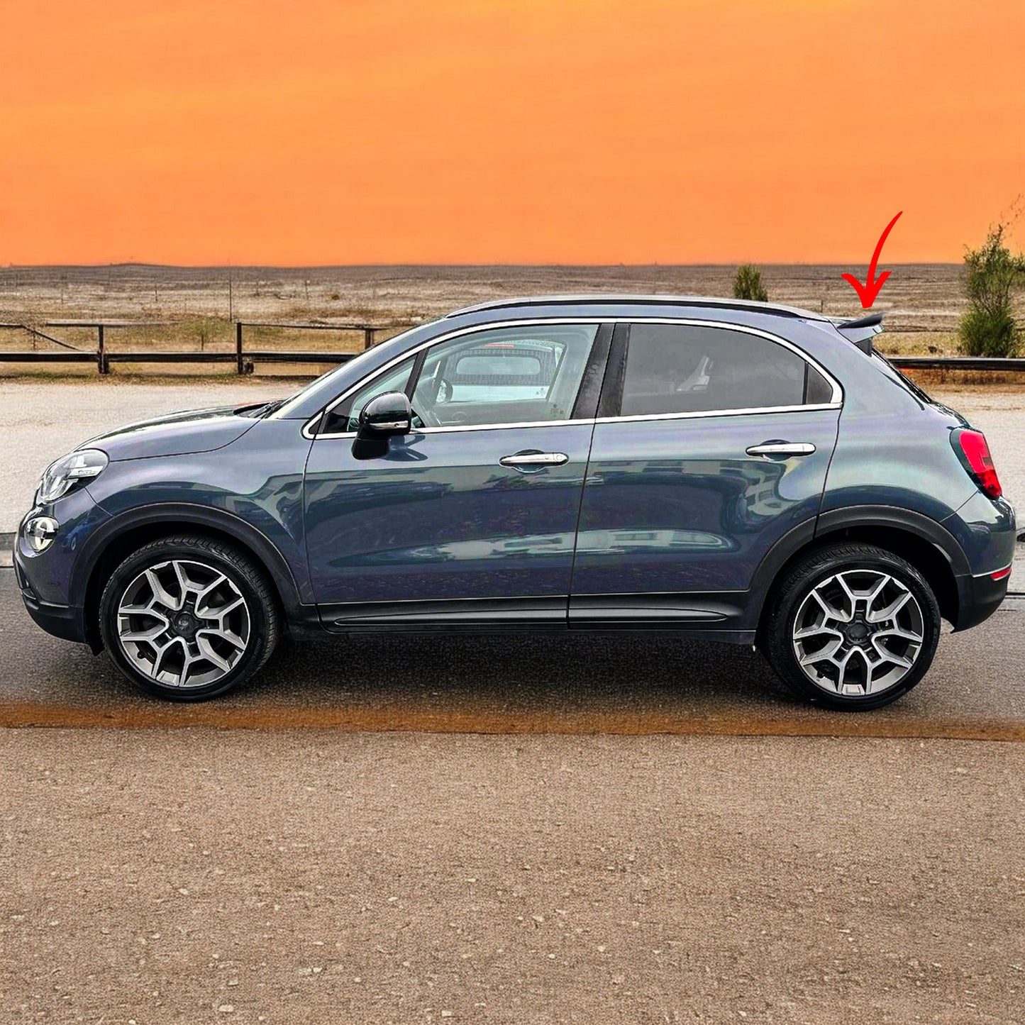 ⭐Spoiler posteriore da tetto nero lucido adatto per Fiat 500X dal 2014⭐