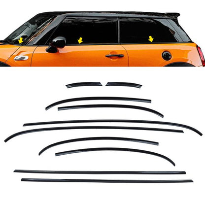 ⭐Dechrome Trim Set Piano Black Gloss 10 pieces for Mini F56 from 2014⭐ 