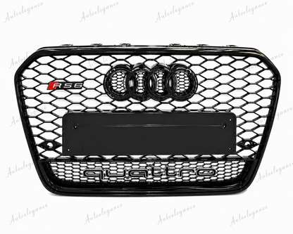 🔥ART.0336 GRIGLIA ADATTO PER AUDI A6 4G C7 2012-2015 LOOK RS6 QUATTRO NERA🔥