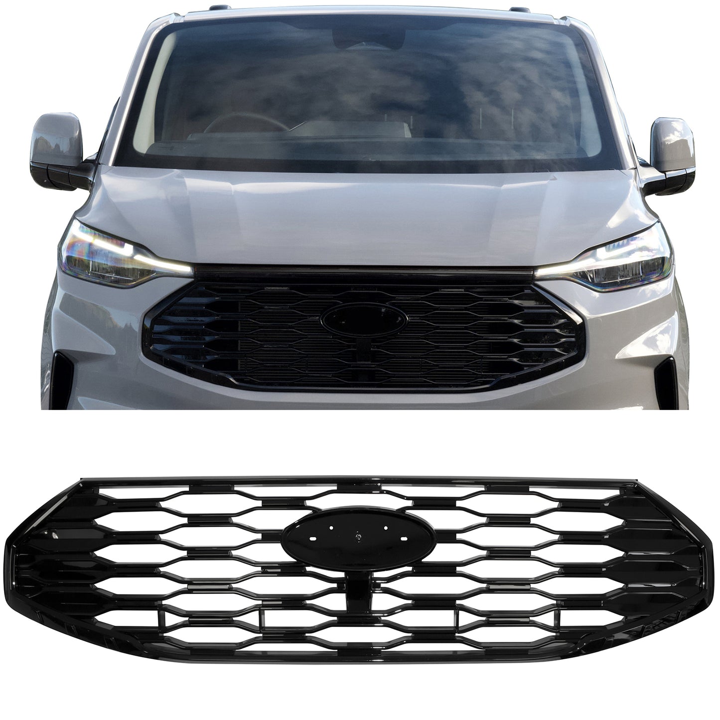 🌟Black Gloss Sport Grille suitable for Ford Tourneo Transit Custom from 2023🌟