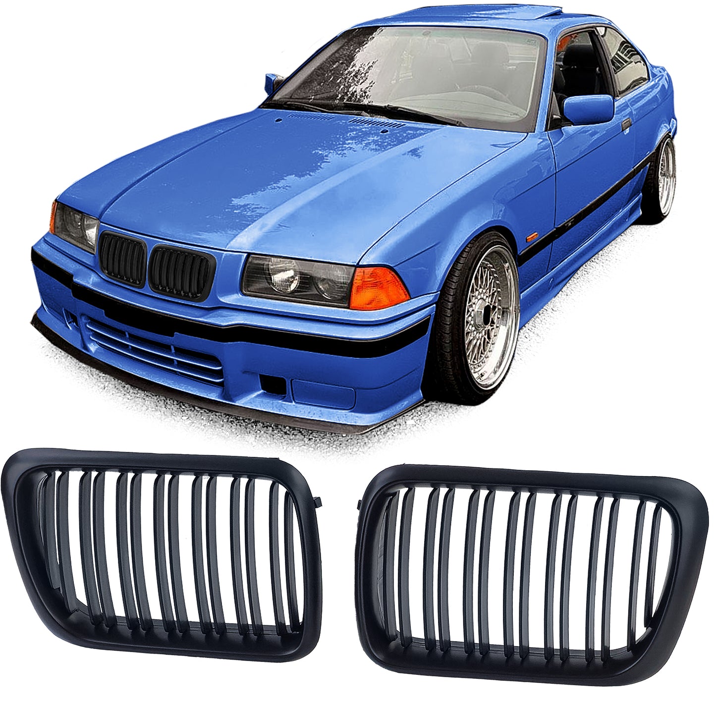 🔥Griglia Sport Double Bar Performance per BMW Serie 3 E36 Facelift 96-99🔥