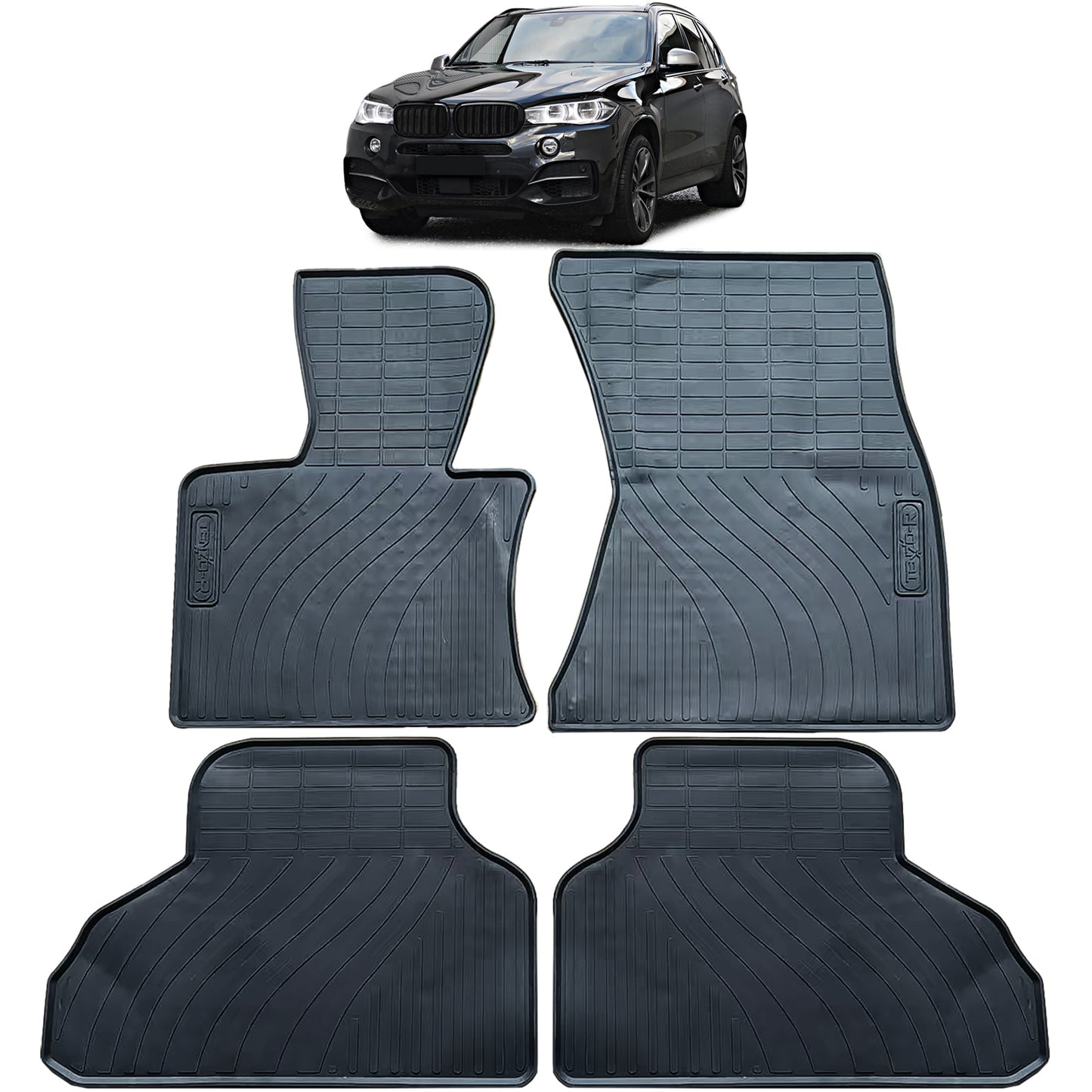 ❄️Tappetini in gomma per auto Nero Premium Set per BMW X5 F15 13-18❄️