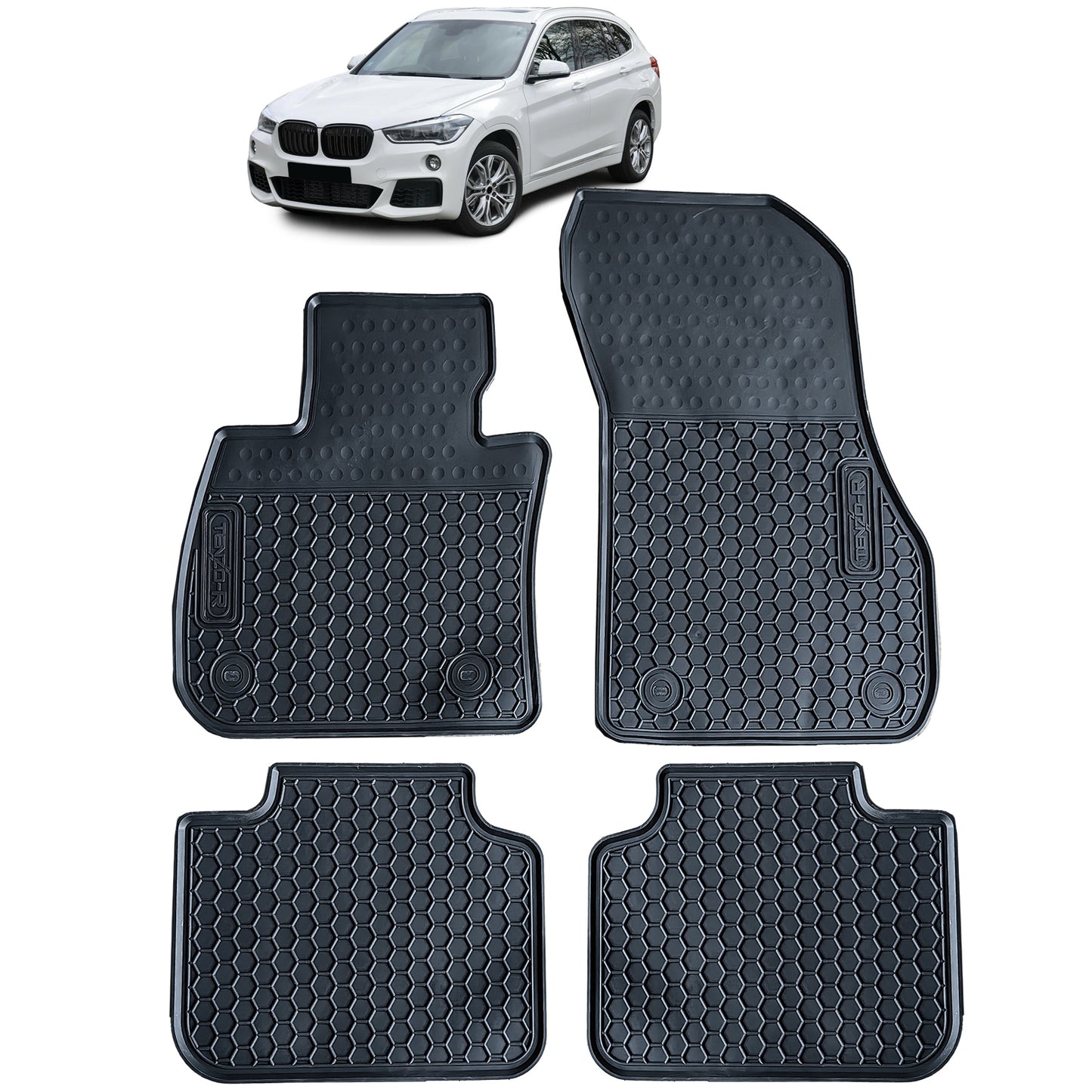 ❄️Tappetini in gomma per auto Nero Premium Set per BMW X1 F48 15-22❄️