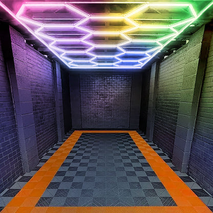 💡4012🔆Illuminazione esagonale a LED RGB per garage, 14 campi 2,30 x 4,56m🔆💡