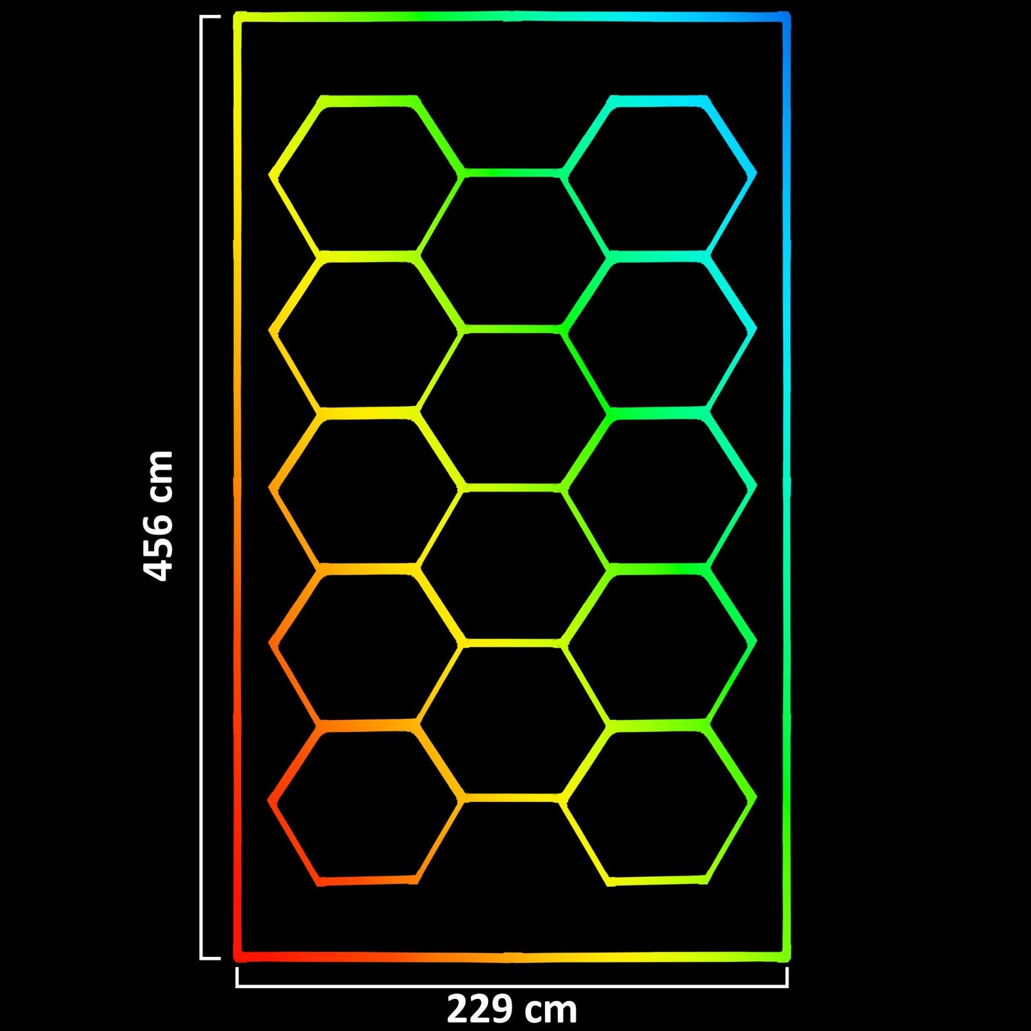 💡4012🔆Illuminazione esagonale a LED RGB per garage, 14 campi 2,30 x 4,56m🔆💡