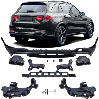 🔥Diffusore sportiva con terminali di scarico adatto per Mercedes GLC X253🔥