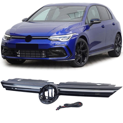 🔥Griglia con striscia cromata illuminata per VW Golf 8 anche GTI GTD R-Line 🔥