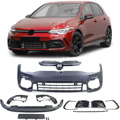 ❄️Paraurti Anteriore Sport+griglie con Striscia LED per VW Golf8 anche RLine19❄️