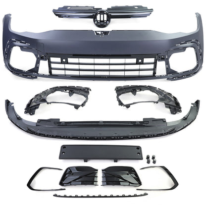 ❄️Paraurti Anteriore Sport+griglie con Striscia LED per VW Golf8 anche RLine19❄️