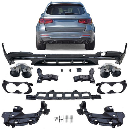 🔥DIFFUSORE POSTERIORE SPORT+TERMINALI DI SCARICO PER GLC X253 19-22 FACELIFT🔥