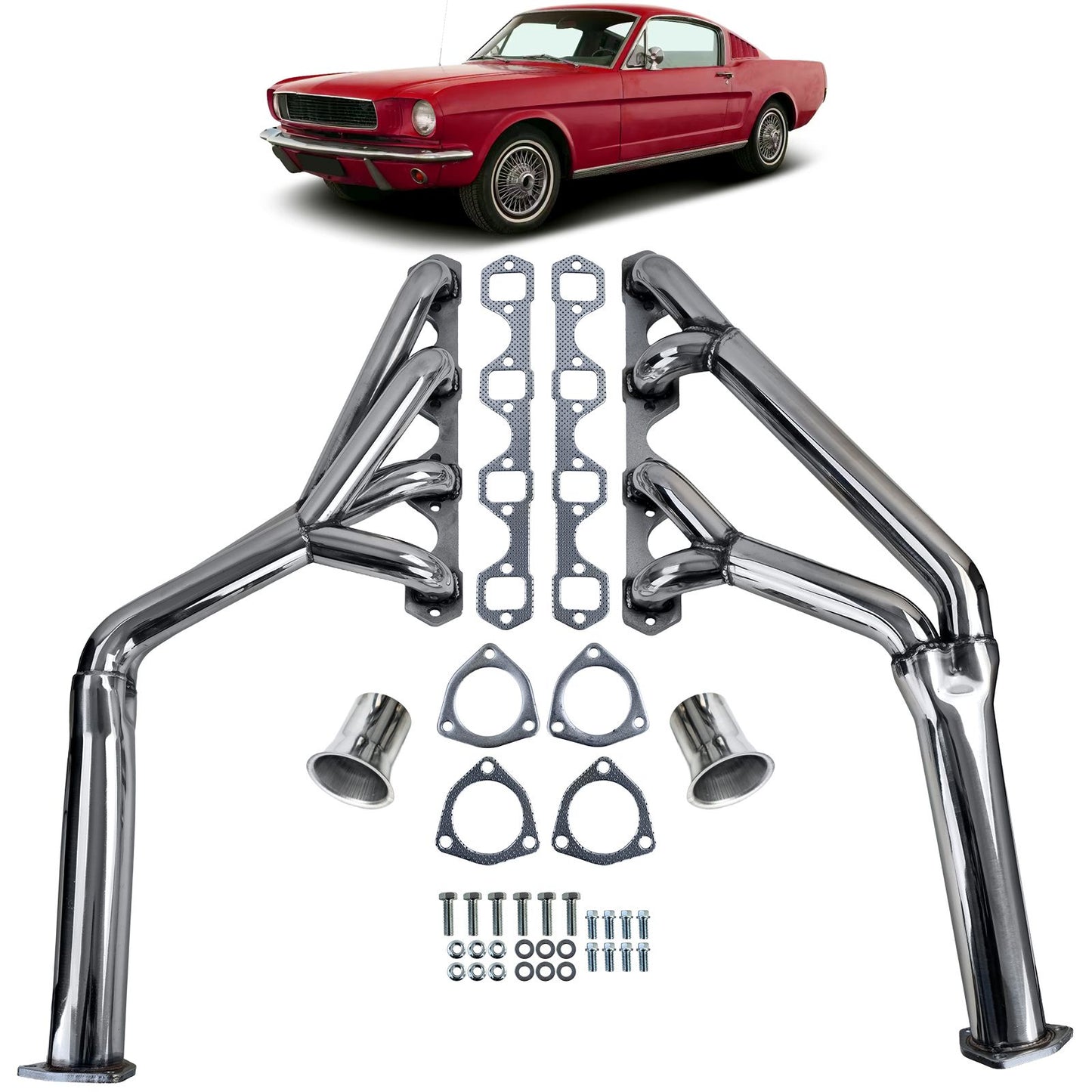 💫ART.3706 Set collettore di scarico Tri-Y per Ford Mustang SBF 260 302 64-70💫