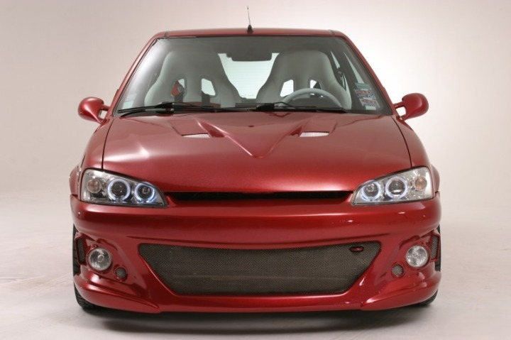 💫ART.6134 FARI ANTERIORI per PEUGEOT 106 08.96-03 OCCHI D'ANGELO CROMATI💫