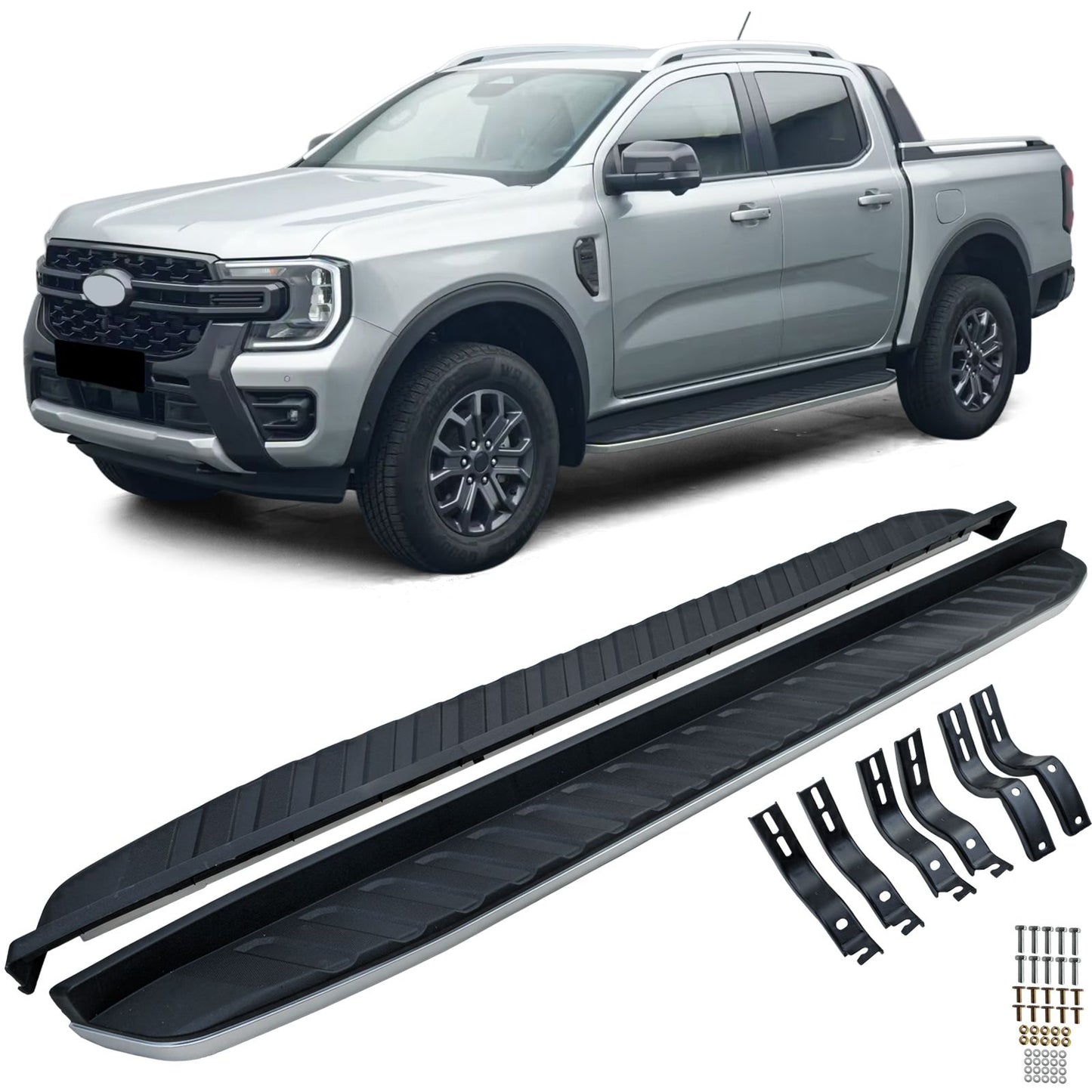 💫ART.3605 Pedane laterale in alluminio, look OE, per Ford Ranger T9 2023+💫