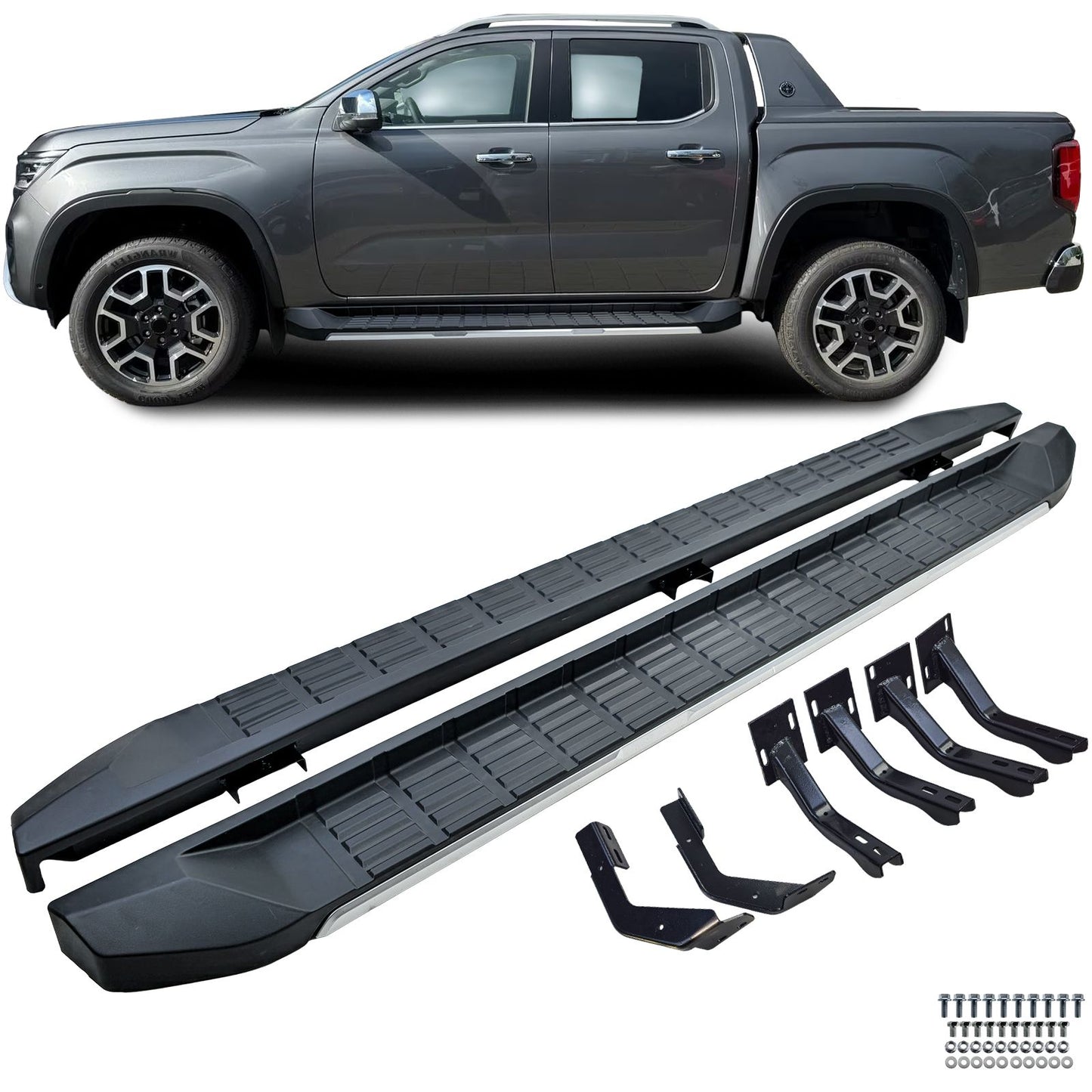 💫ART.3603 Pedane laterale in alluminio, look OE, adatte per VW Amarok 10-22💫