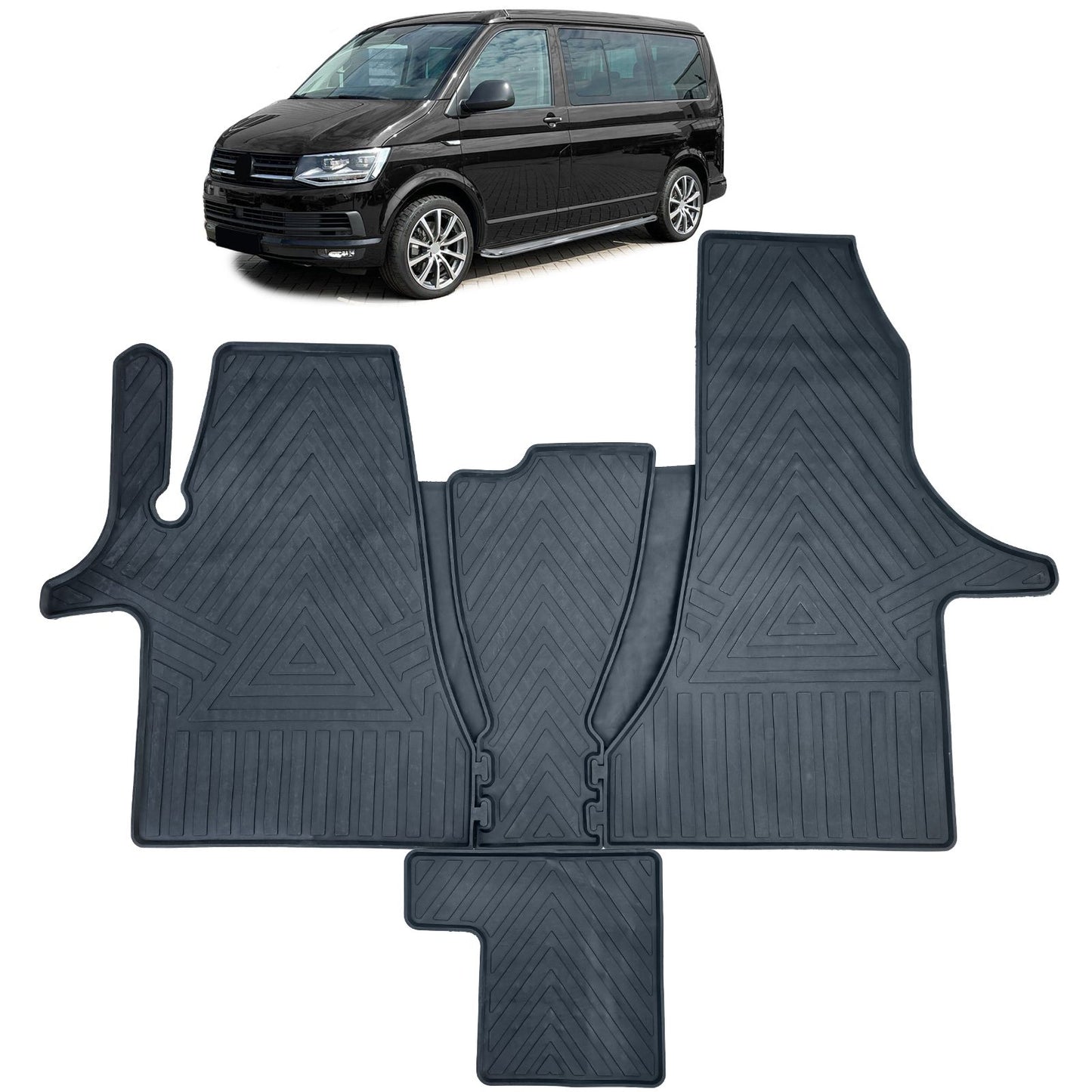 💫ART.3809 Set di 4 Tappetini in gomma Premium per VW Bus Transporter T6 2019+💫
