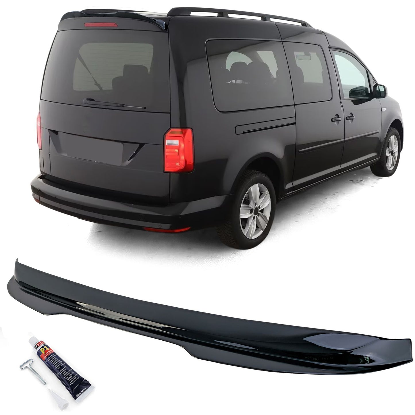 💫ART.3688 Spoiler Tetto Nero Lucido adatto per VW Caddy IV SA 2015-2020💫