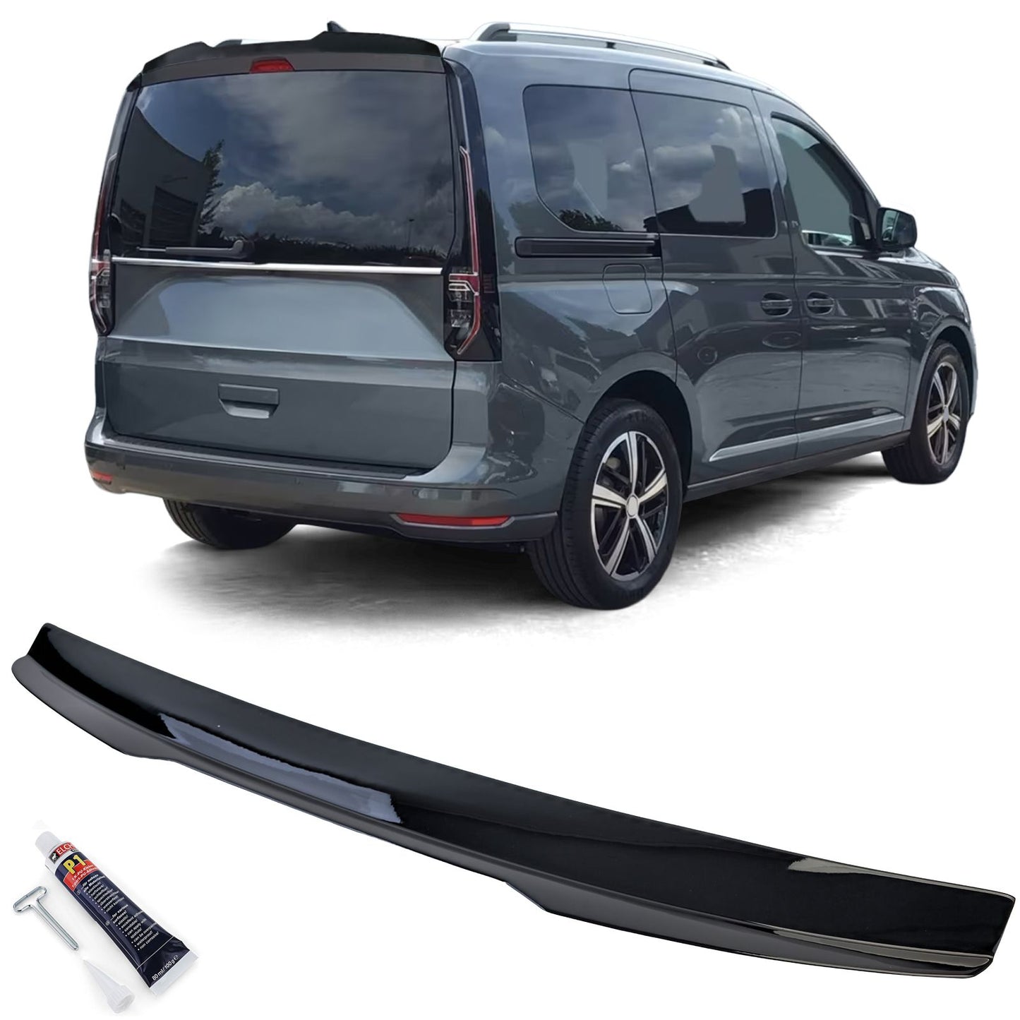 💫ART.3683 Spoiler Nero Lucido adatto per VW Caddy V SB 2020+💫