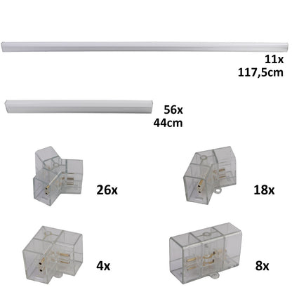 3997 Illuminazione esagonale a LED per garage officina showroom 6500K 4,85x2,44m