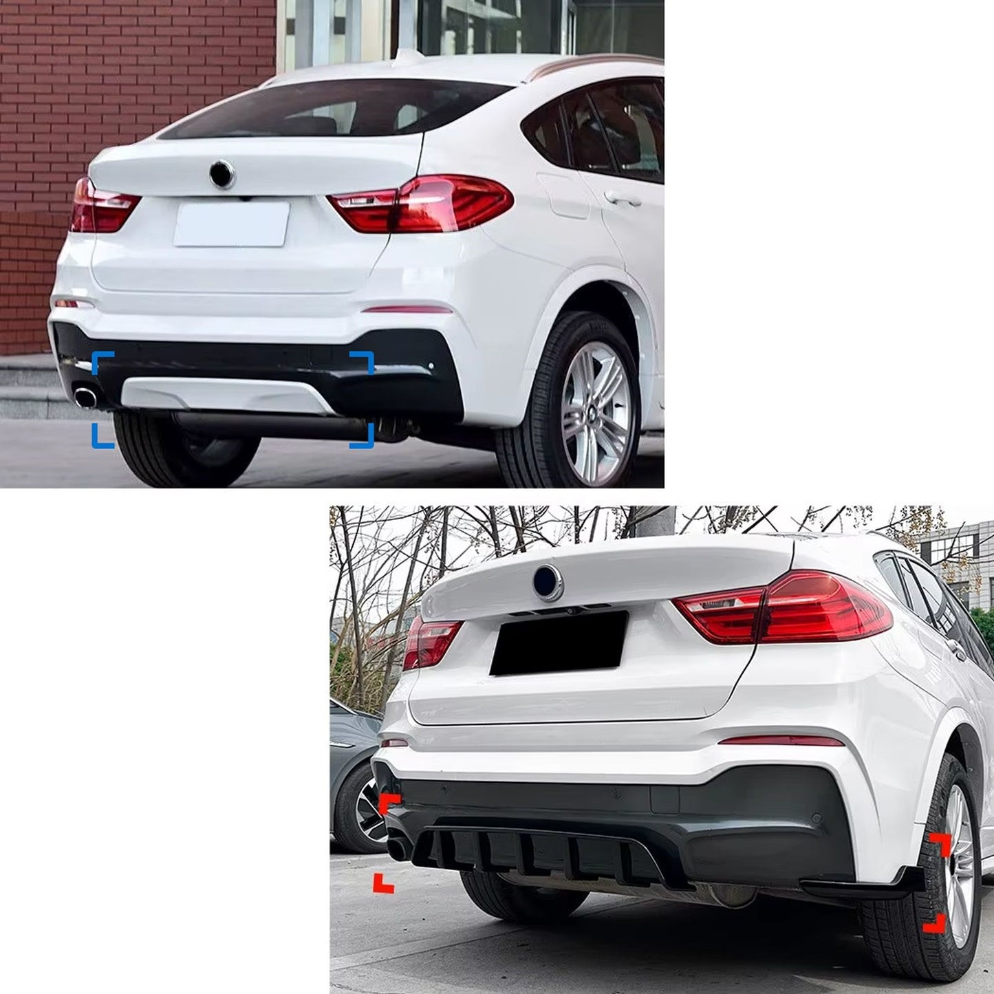 💫ART.3799 Diffusore posteriore +flaps nero lucido per BMW X4 F26 2014-2018💫