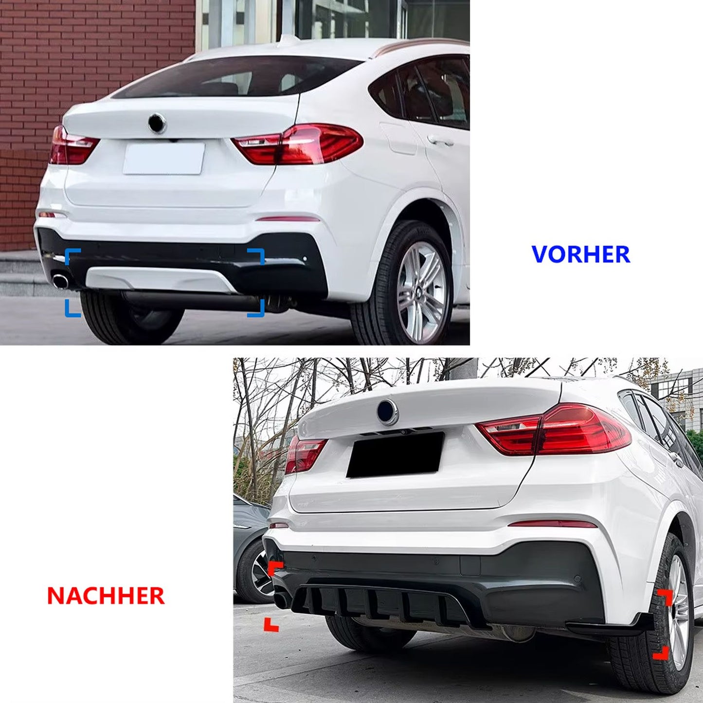 🔥ART.9283 SOTTO PARAURTI POSTERIORE PER BMW X4 NERO LUCIDO 2014 - 2018🔥