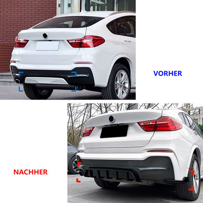 🔥ART.9283 SOTTO PARAURTI POSTERIORE PER BMW X4 NERO LUCIDO 2014 - 2018🔥