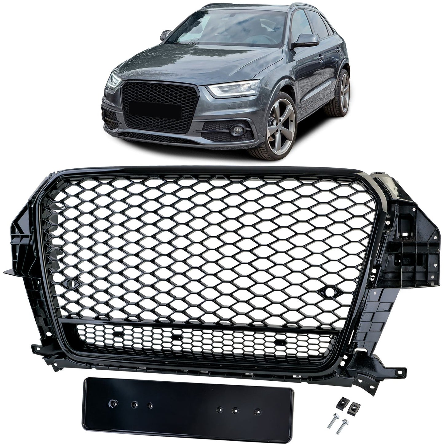 💫ART.3623 Griglia Sportiva Nero lucido per Audi Q3 8U 11-15💫