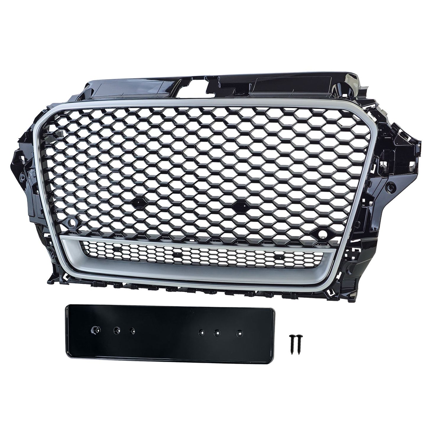 💫ART.3619 Griglia Sportiva nero lucido argento per Audi A3 8V 12-16💫