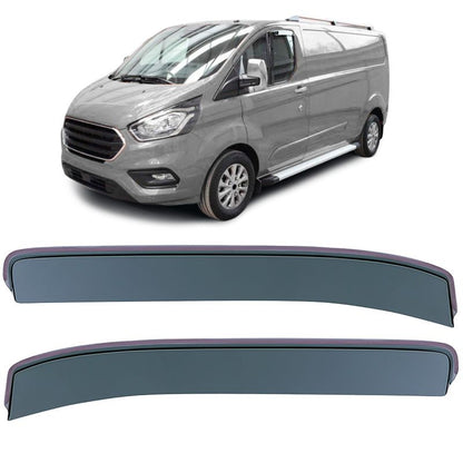 DEFLETTORI ARIA FINESTRINI NERI PER FORD TRANSIT / TOURNEO CUSTOM (2012-2023)