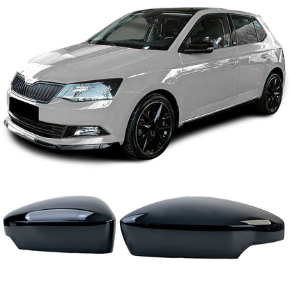 💫ART.8734 Calotte Specchio Nero Lucido per Skoda Fabia NJ (2014–2022)💫