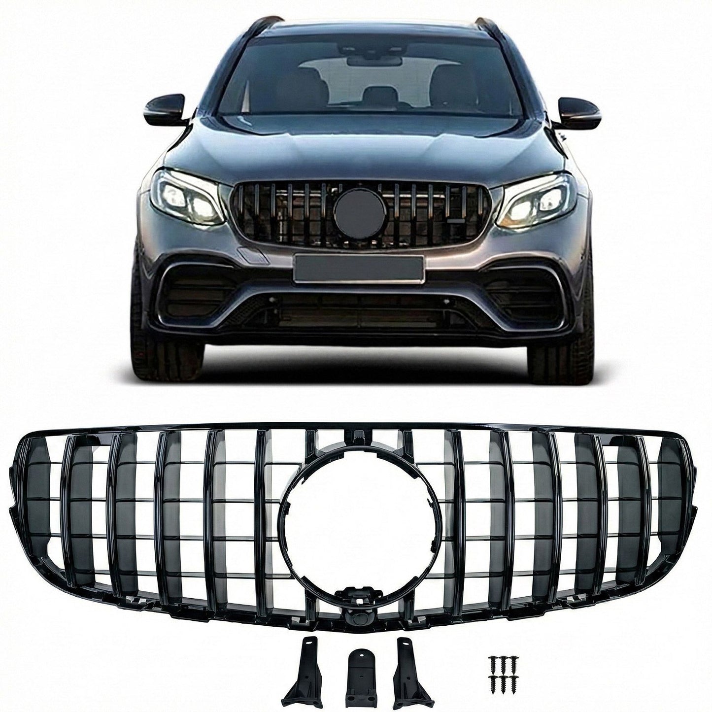 💫ART.8659 Griglia Sportiva GT-Look Nero Lucido per Mercedes GLC X253 / C253 15-19💫