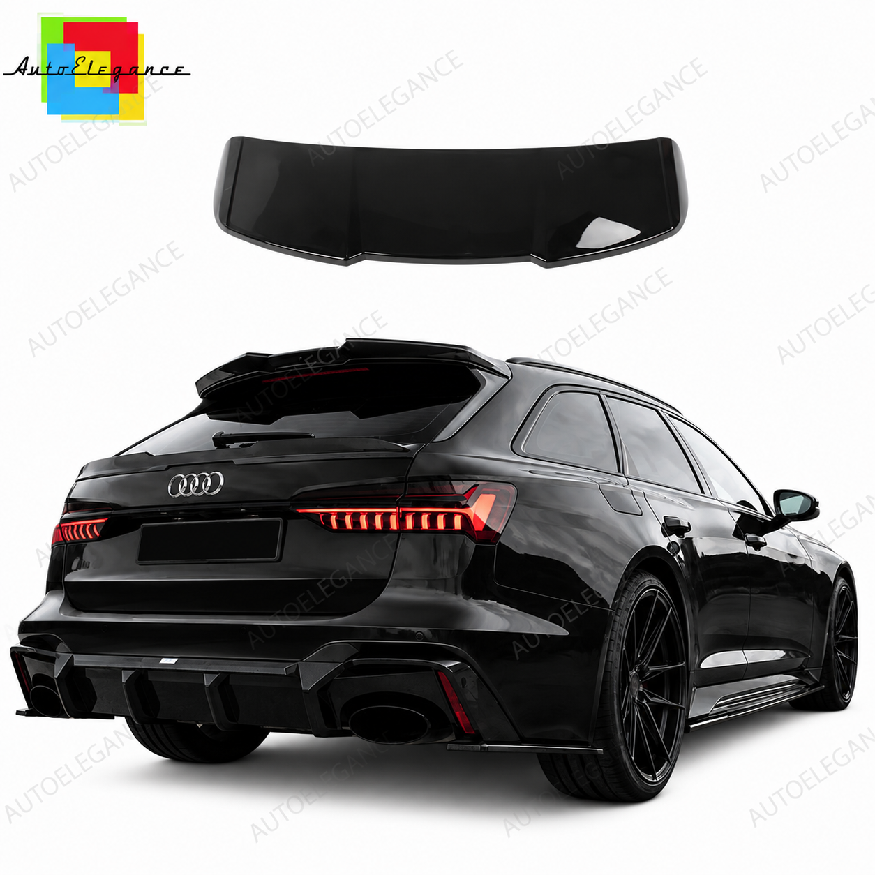👉Spoiler Tetto Audi A6 C8 F2 Avant 18- Nero Lucido ABS Sportivo Posteriore👈