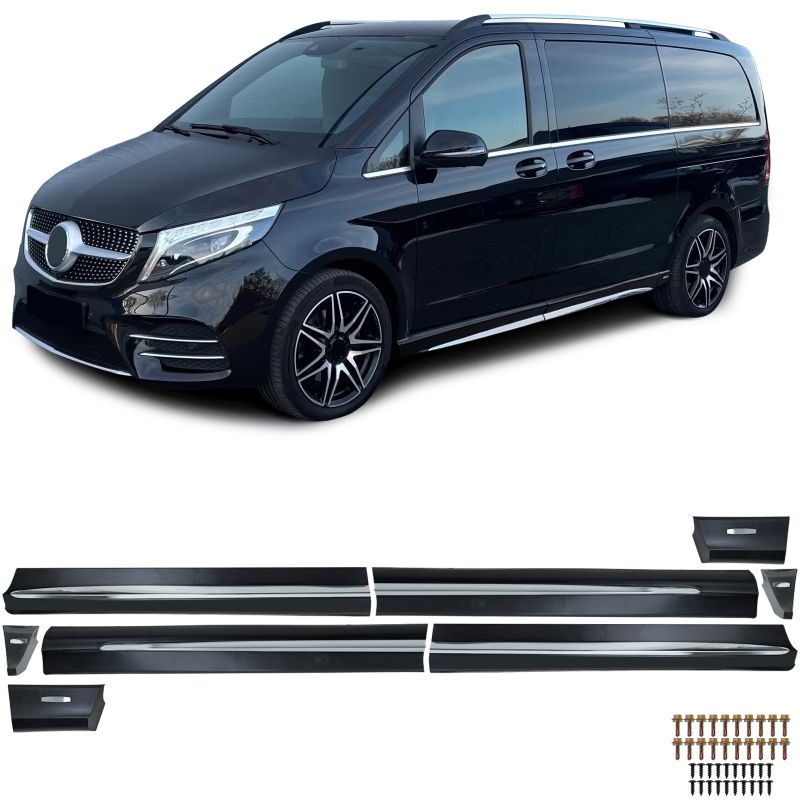 💕ART.5612 MINIGONNE MERCEDES  VITO W447 2014+ LONG + EXTRALONG  CHROME💕