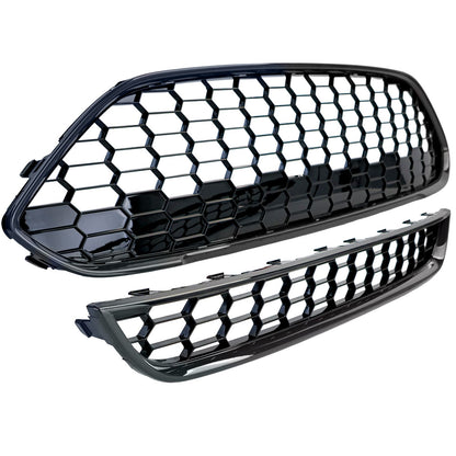 💫ART.4518 Set Griglia Radiatore ST (Nero Lucido) per Ford Fiesta 2013-2017💫
