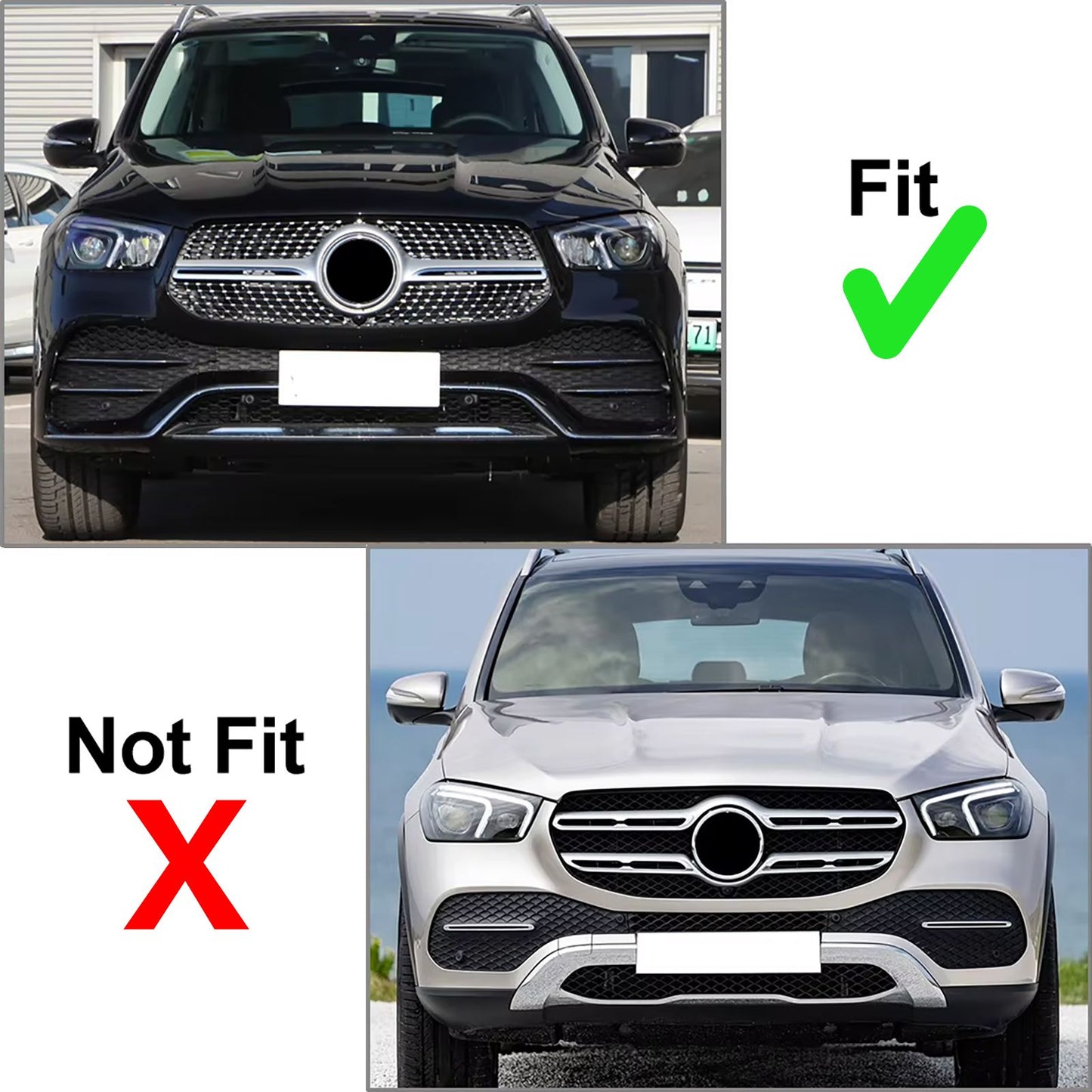 💫ART.7960 Griglia Sportiva Nera Cromata per Mercedes GLE V167 C167 18-23 AMG💫