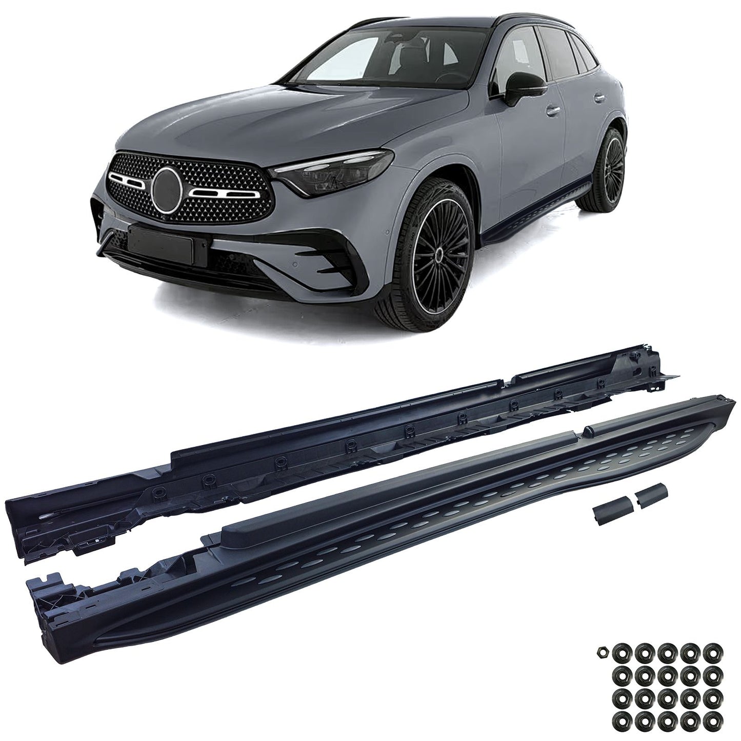 💫ART.8583 Pedane Laterali OE-Look “Black Edition” per Mercedes GLC 2022+💫