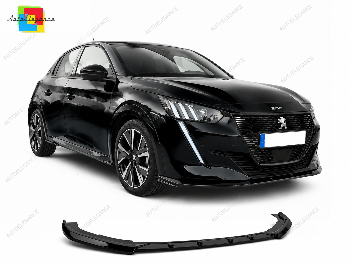 👉Splitter Anteriore V.2 per Peugeot 208 Mk2 (2020-2024) –ABS Nero Lucido👈