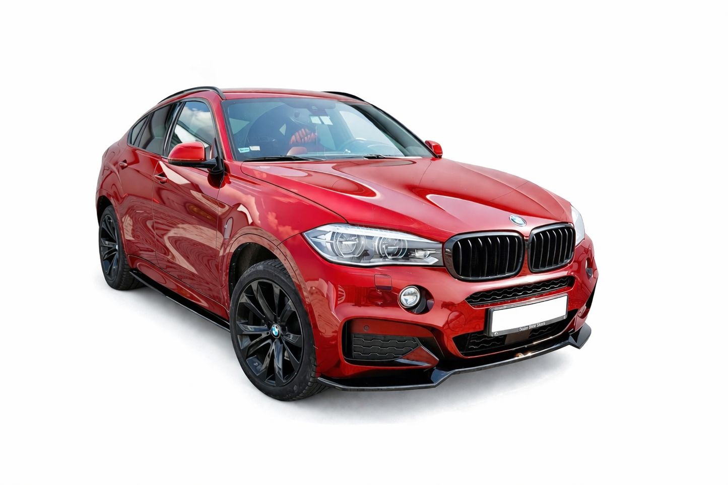 💫ART.9305 SPLITTER ANTERIORE v.1 NERO LUCIDO per BMW X6 F16 M-PACK💫
