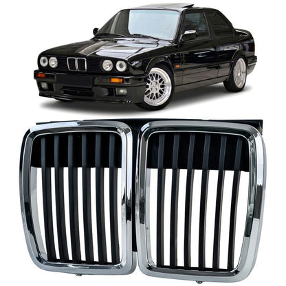 GRIGLIA SPORT NERO/CROMO PER BMW SERIE 3 E30 (1982-1994)