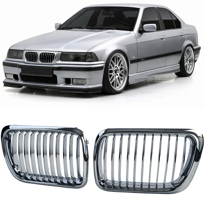 GRIGLIA SPORT CROMATA DOPPIO RENE PER BMW SERIE 3 E36 FACELIFT (1996-2000)